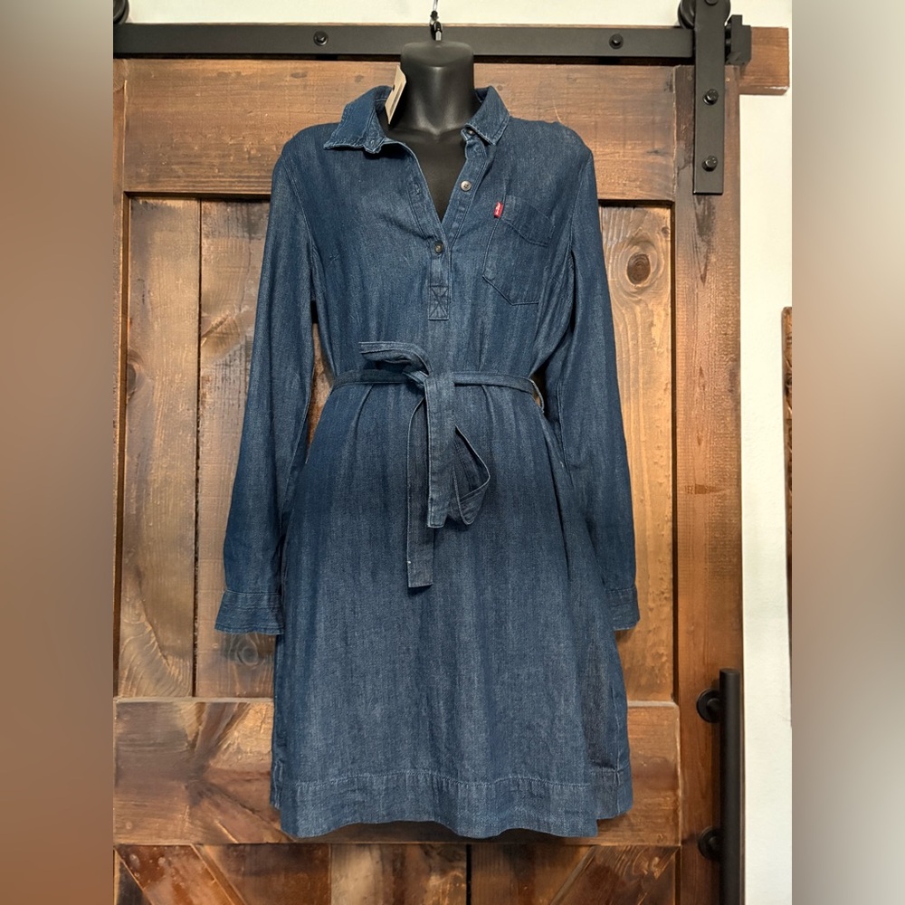 Levi's Dark Blue Long Sleeve Denim Dress